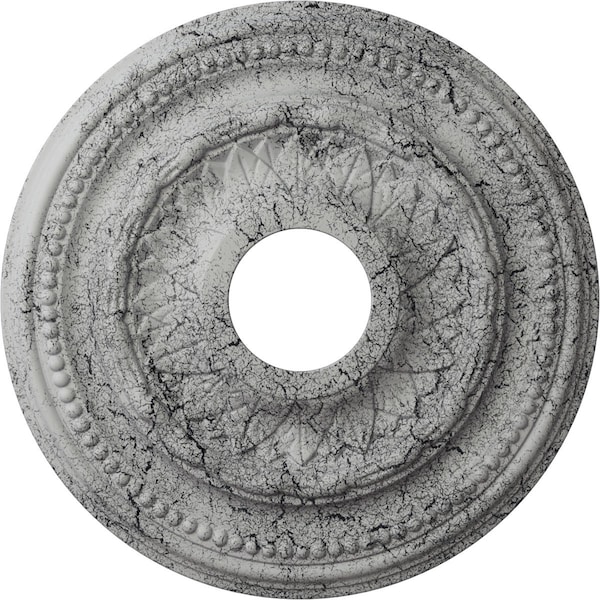 Ekena Millwork Galway Medallion (Canopies up to 3 1/4"), 15 3/4"OD x 3 1/4"ID x 1"P, Ultra Pure White Crackle CM15GAUWC - main